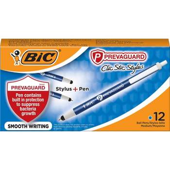 BIC PrevaGuard Clic Stic Retractable Ballpoint Pen Medium Point Blue Ink Dozen (CSSA11-BLU) 