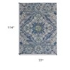 Green Blue and Ivory Oriental Power Loom Area Rug - 3 of 4