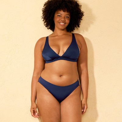 Shade & Shore Women's Low-Rise Full Coverage Hipster Bikini Bottom - Shade & Shore™ Navy Blue XL — фото 4