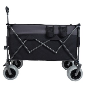 NAYSAYE Wagons XL Heavy Duty Folding Utility Cart with All Terrain Wheels for Outdoor Use, Black and Gray, 44.09"*25.59"*47.05" - 1 of 4