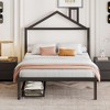Full-Size Bed with House Headboard: Metal Frame, Built-In Drawers - 3 of 4