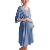 Ekouaer 3 in 1 Labor/Delivery/Hospital Gown Maternity Dress Nursing Nightgown Sleepwear for Breastfeeding - 3 of 4
