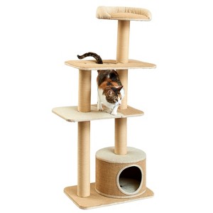 Two by Two Alexandria - Beige Scratching Post Cat Furniture - 51.2 in. Tall - 1 of 4