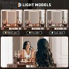 Corner Vanity Desk and Stool, Corner Makeup Vanity with Light Bulbs Mirror Charging Station and Cabinet for Bedroom - 3 of 4