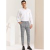 Lars Amadeus Men's Slim Fit Flat Front Zipper Dress Plaid Pants - 3 of 4