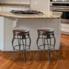 eHemco Swivel Metal Kitchen Counter Height Barstool with Faux Leather Seat, 29 Inches, Black, Set of 2 - 2 of 4