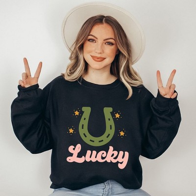 Simply Sage Market Women's Graphic Sweatshirt Lucky Horse Shoe
