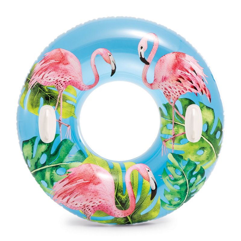 Intex 58263EP Groovy Color Inflatable Tropical Flower Transparent Tube Raft, 4 of 8