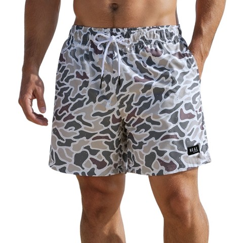 HEAT Swimwear Mens Tie Front Board Short Swim Trunks, Camo Beach, X-Large