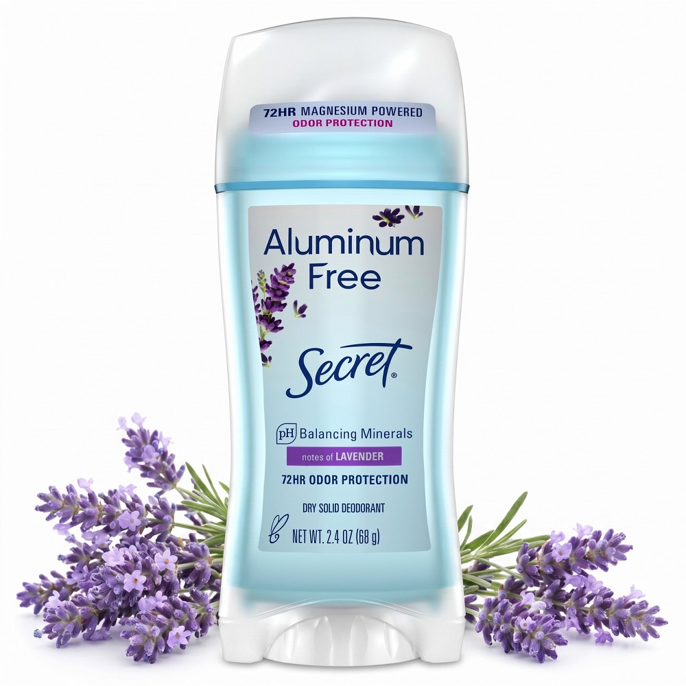 Photos - Deodorant Secret Solid  for Women - Lavender - Aluminum-Free 2.4oz: Under Arm Protection, Sensitive Skin, Solid  