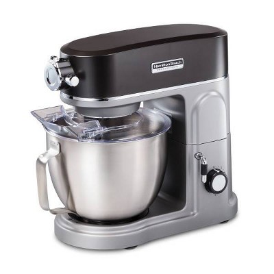 Hamilton Beach Pro Stand Mixer w/Hub 63240: 12-Speed Silver Kitchen Mixer, 5-Quart Capacity, 450W, Dishwasher-Safe Parts