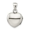 Black Bow Jewelry Sterling Silver, Red Enamel and Marcasite Antiqued Heart Locket, 16mm - 3 of 4