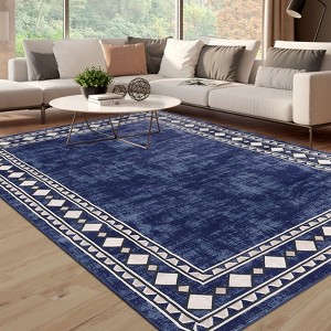 Machine Washable Area Rug Modern Carpet Non-Slip Rug - 1 of 4
