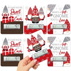 Big Dot of Happiness Christmas Gnomes - DIY Assorted Holiday Party Cash Holder Gift - Funny Money Cards - Set of 6 - 1 of 4