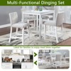 AZL1 Life Concept Dining Sets 5 Piece Dining Table Set Industrial Rectangular Kitchen Square Table with 4 Chairs, White, 34.5”*34.5“*36" - 4 of 4