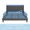 Bed Frame with Charging Station & LED Lights, Modern Platform Bed with Wooden Slats, Upholstered Headboard, No Box Spring, Easy Assembly - 4 of 4