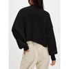 Women's Cropped Sweater Knit Long Sleeve Crewneck Soft Pullover Sweater Top - 3 of 4