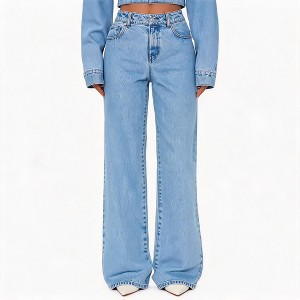 EadianDree Women Jeans High Waist Bootcut Heart Pocket Denim Pants