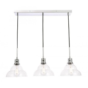 Elegant Lighting Clive 3 light Chrome and Clear seeded glass pendant - 1 of 4