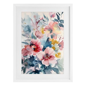 Stupell Industries Watercolor Floral Bunch Framed Print Under Glass - 1 of 4