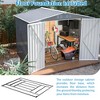 8 x 6 FT Gray Outdoor Waterproof Garden Tool Storage Sheds with Metal Foundation with Floor Frame Tool Shed with Lockable Hinged Doors and Air Vents - 4 of 4