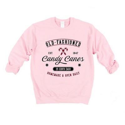 Simply Sage Market Women's Graphic Sweatshirt Old-Fashioned Candy Cane