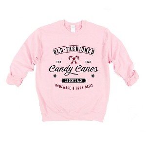 Simply Sage Market Women's Graphic Sweatshirt Old-Fashioned Candy Cane - 1 of 4