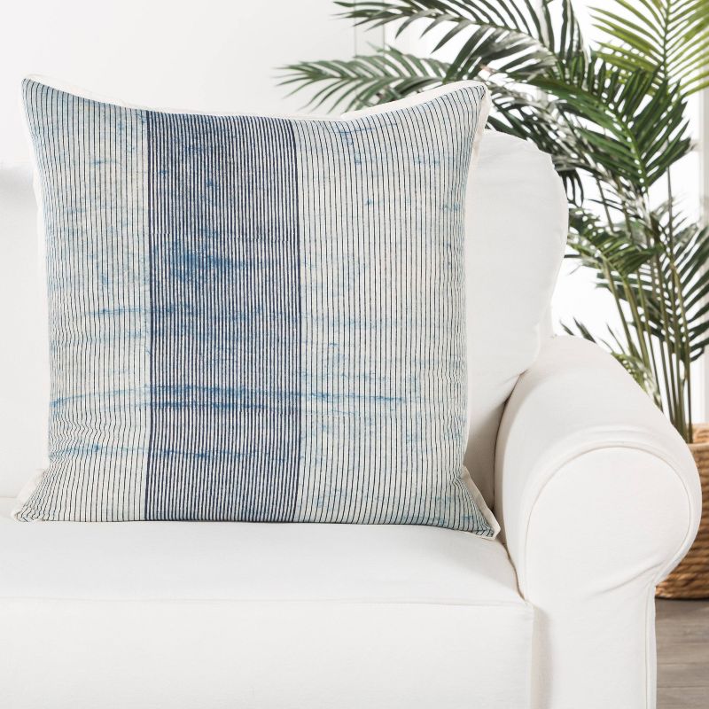 22&#34;x22&#34; Oversize Alicia Handmade Striped Poly Filled Square Throw Pillow Blue/White - Jaipur Living, 5 of 6