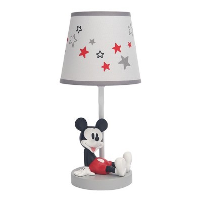 Lambs & Ivy Disney Baby Magical Mickey Mouse Lamp with Shade and Bulb - Gray