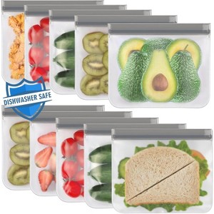 Reusable Gallon Freezer Bags, BPA Free, Extra Thick Leakproof Dishwasher Safe Food Storage Bags - 1 of 4