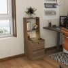 Airsurfer Compact Walnut Brown Nightstand Modern Wooden Bedside Table Storage Solution for Bedroom Organization - 4 of 4