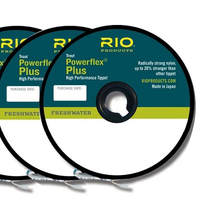 Rio Products 6-22197 Powerflex Plus Nylon Fly Fishing Tippet Tackle Line Accessory with High Knot Strength, Size 3X-5X, Clear (3 Pack)