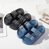 Roxoni Women's Adjustable Denim Sandals – Open Toe Outdoor Comfort Slippers - 2 of 3