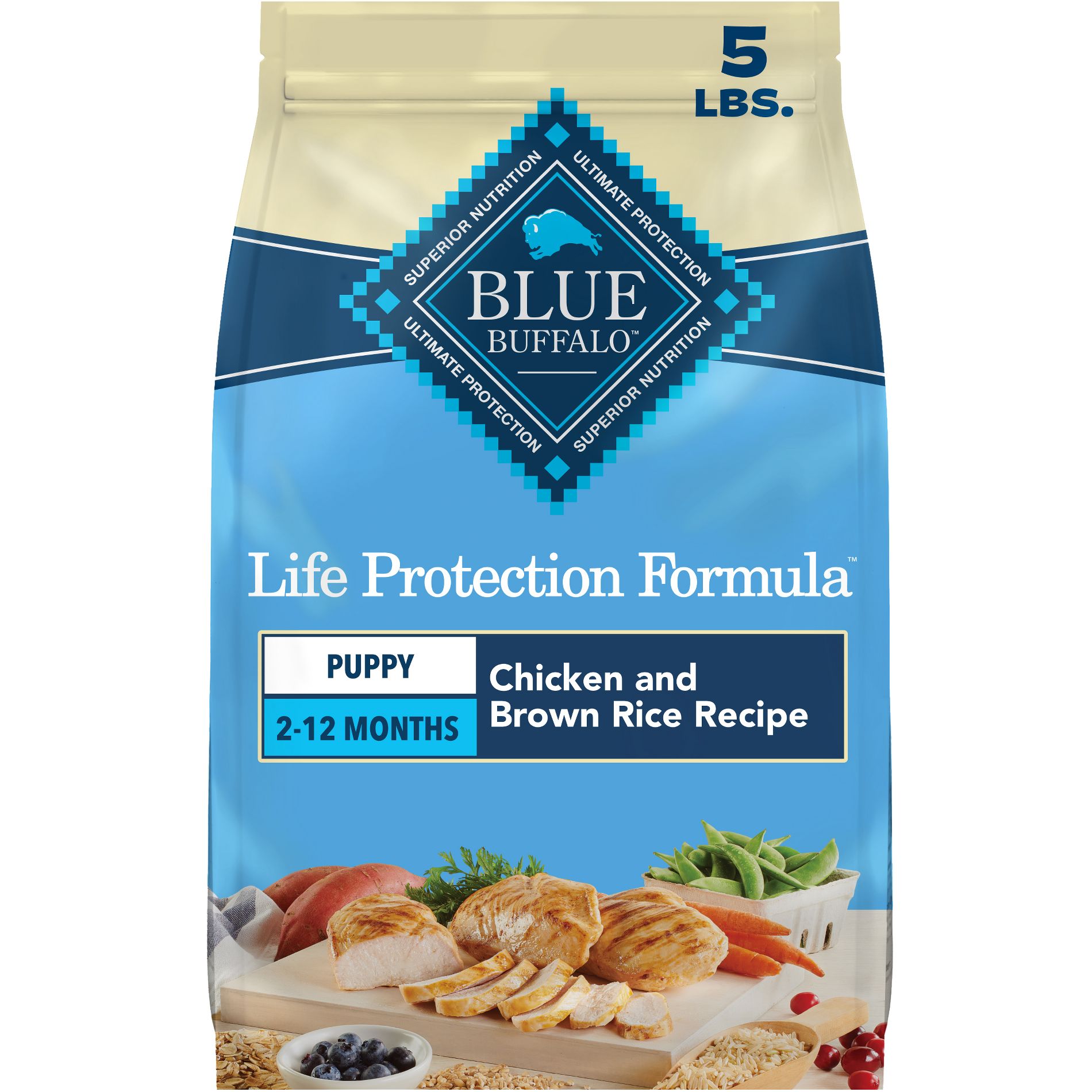 Blue Buffalo Life Protection Formula Natural Puppy Dry Dog Food with Chicken and Brown Rice