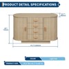 47" Sideboard Buffet Cabinet, Wooden Coffee Bar Cabinet with 4 Drawers & Sliding Doors, Entryway Console Table, Accent Storage Cabinet - 2 of 4