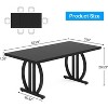 Lantine Dining Table for 6 People, 63" Rectangle Kitchen Table with Metal Frame, Modern Dinner Table for Home, Dining Room, Black - 2 of 4