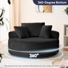 Mjkone Corduroy 360-degree Swivel Armchair, Deepseat Accent Barrel Round Sofa Chair with Pillows,Upholstered Moden Reading Chair - 2 of 4
