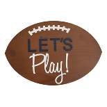 Little Love by NoJo Football Shaped Let's Play Wall Decor - Brown and White Wood