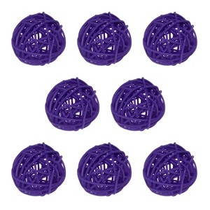 Unique Bargains Wicker Rattan Decorative DIY Crafts Balls for DIY Crafts 8 Pcs - 1 of 4