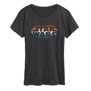 Women's - Star Wars - Star Wars Paint Logo Rwb Short Sleeve Graphic T-Shirt - 1 of 4