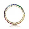 Guili Sterling Silver White Gold Plated Eternity Ring with Multicolor Cubic Zirconia, a Stylish & Eye-Catching Jewelry Piece for Women, Size 6-8 - 2 of 3