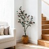 6FT Artificial Magnolia Tree, Realistic Faux Plants in Pot, Magnolia Tree Artificial Plant with Blooming Flowers and Leaves for Home Office Garden - 2 of 4