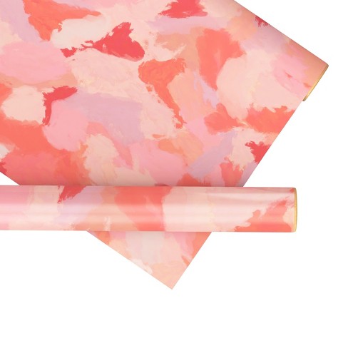 Eight Sheets Two-Sided "Pink Paint" Heavyweight Gift Wrap by Ramus & Co - image 1 of 4