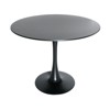 LeisureMod 5-Piece Dining Set with 35" Round Iron Pedestal Dining Table and 4 ABS Plastic Side Chairs with Gold Base - 4 of 4