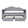 Whisen Morden Design Twin Size Upholstered Daybed with Cloud-Shaped Backrest, Trundle, 2 Drawers and USB Port - 3 of 4