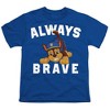 Boys' Always Brave T Shirt Royal X Small - 2 of 4