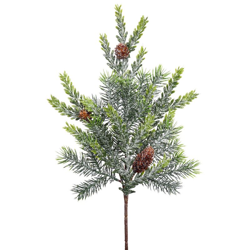 Vickerman 18" Frosted Hemlock-Angel Pine Artificial Christmas Spray, 1 of 5