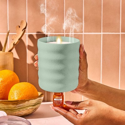 Green Flameless Candle Diffuser with Essential Oil