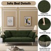 Okak 70.1"Sofa Bed Futon Couch with Folding Armrests, Convertible Small Sleeper Sofa Bed for Apartments, living Room, Office, Velvet Loveseat, Green - 3 of 4