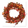 Nearly Natural 20-in Harvest Leaf and Mini Pumpkin Artificial Wreath - 2 of 4